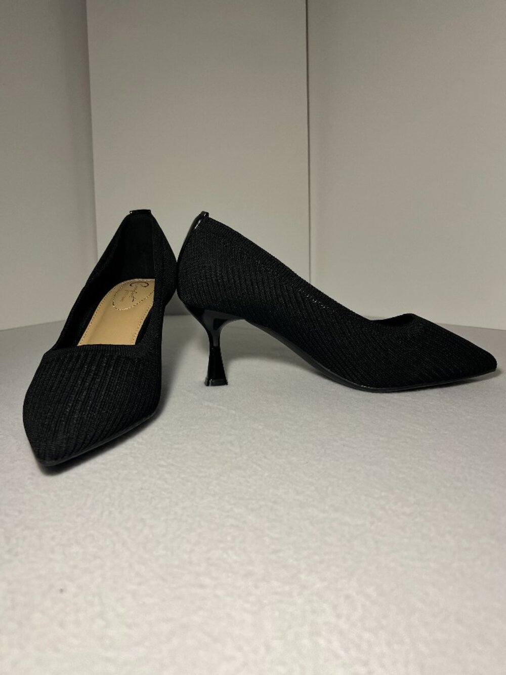 C Comfort Est. 1946 Women’s 10W Black Knit Pointed-toe Heel Pumps Cozy Fall